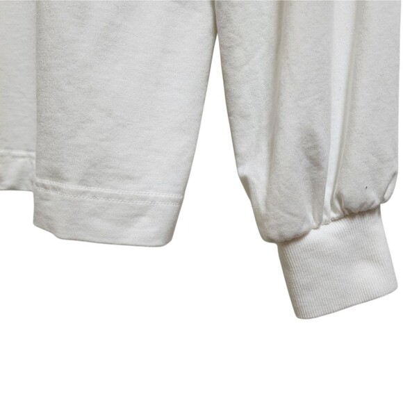 Karl Lagerfeld Sweatshirt Womens Sz M White Black Modal Crochet Lace Long Sleeve - Picture 8 of 10